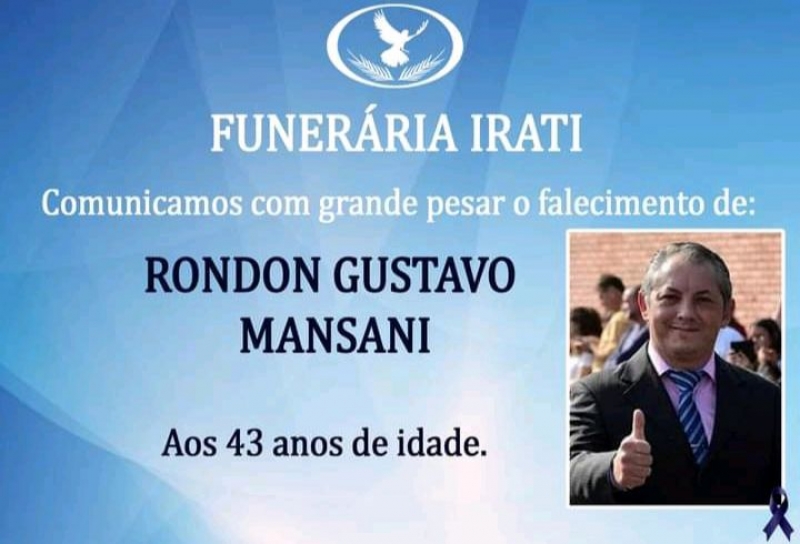 Nota de Pesar em referência ao falecimento de Rondon Gustavo Mansani